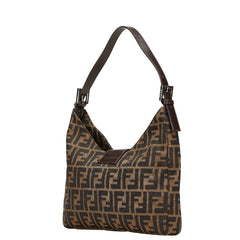 フェンディ ズッカ マンマバケット ワンショルダーバッグ 26569 ブラウン キャンバス レザー レディース FENDI 【中古】