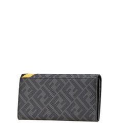フェンディ ズッカ 長財布 7M0264 ブラック グレー イエロー PVC レザー メンズ FENDI 【中古】