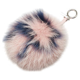フェンディ ポンポン チャーム キーリング キーホルダー 7SR45R ピンク ブルー ファー レザー レディース FENDI 【中古】