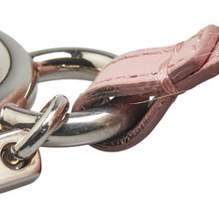 フェンディ ポンポン チャーム キーリング キーホルダー 7SR45R ピンク ブルー ファー レザー レディース FENDI 【中古】