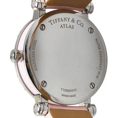 ティファニー アトラス ハートデイト 腕時計 クオーツ ピンク文字盤 ステンレススチール レザー レディース TIFFANY&Co. 【中古】
