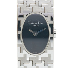 ディオール ミスディオール 腕時計 D70-100 クオーツ ブラック文字盤 ステンレススチール レディース Dior 【中古】