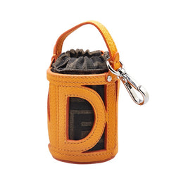 フェンディ ズッカ バケット チャーム 7AS158 オレンジ ブラウン レザー キャンバス レディース FENDI 【中古】