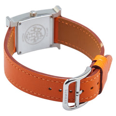 エルメス Hウォッチ 腕時計 HH1.210 クオーツ ベージュ文字盤 ステンレススチール レザー レディース HERMES 【中古】