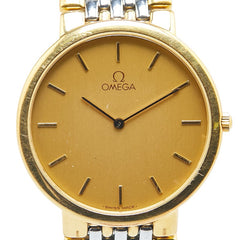 オメガ デビル 腕時計 クオーツ ゴールド文字盤 ステンレススチール メッキ メンズ OMEGA 【中古】