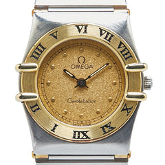 オメガ コンステレーション 腕時計 クオーツ ゴールド文字盤 ステンレススチール メッキ レディース OMEGA 【中古】