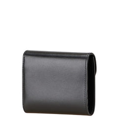 セリーヌ トリオンフ 三つ折り財布 ブラック レザー レディース CELINE 【中古】