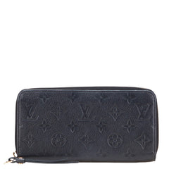 ルイ ヴィトン モノグラム アンプラント ジッピーウォレット ラウンドファスナー 長財布 M61864 ノワール レザー レディース LOUIS VUITTON 【中古】
