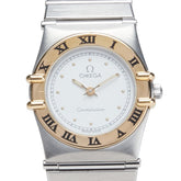 オメガ コンステレーション 腕時計 クオーツ ホワイト文字盤 ステンレススチール イエローゴールド レディース OMEGA 【中古】