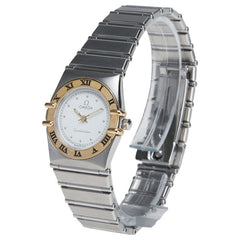 オメガ コンステレーション 腕時計 クオーツ ホワイト文字盤 ステンレススチール イエローゴールド レディース OMEGA 【中古】