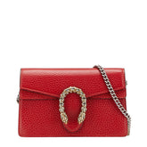 グッチ ディオニュソス チェーン ショルダーバッグ レッド レザー レディース GUCCI 【中古】