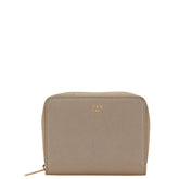 セリーヌ コンパクトジップウォレット 二つ折り財布 コインケース グレージュ レザー レディース CELINE 【中古】