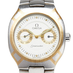 オメガ シーマスター ポラリス 腕時計 クオーツ ホワイト文字盤 ステンレススチール メンズ OMEGA 【中古】