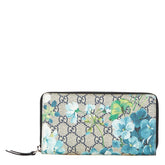 グッチ GGブルーム GGスプリーム ラウンドファスナー 長財布 546355 ベージュ ブルー系 PVC レディース GUCCI 【中古】