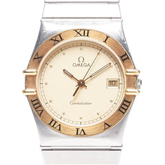 オメガ コンステレーション 腕時計 クオーツ ゴールド文字盤 ステンレススチール メッキ メンズ OMEGA 【中古】