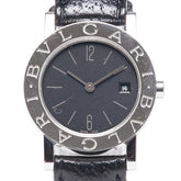 ブルガリ ブルガリブルガリ 腕時計 BB26SL クオーツ ブラック文字盤 ステンレススチール レザー レディース BVLGARI 【中古】