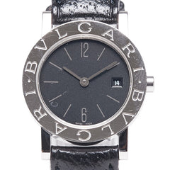 ブルガリ ブルガリブルガリ 腕時計 BB26SL クオーツ ブラック文字盤 ステンレススチール レザー レディース BVLGARI 【中古】