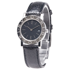 ブルガリ ブルガリブルガリ 腕時計 BB26SL クオーツ ブラック文字盤 ステンレススチール レザー レディース BVLGARI 【中古】