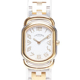 エルメス ラリー 腕時計 クオーツ ホワイト文字盤 ステンレススチール メッキ レディース HERMES 【中古】