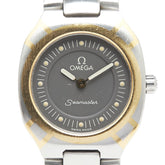 オメガ シーマスター ポラリス 腕時計 クオーツ グレー文字盤 ステンレススチール メッキ レディース OMEGA 【中古】