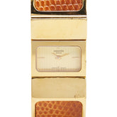 エルメス ロケ 腕時計 バングルウォッチ LO1.201 クオーツ ゴールド文字盤 リザード メッキ レディース HERMES 【中古】