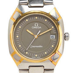 オメガ シーマスター ポラリス 腕時計 クオーツ グレー文字盤 ステンレススチール メッキ メンズ OMEGA 【中古】