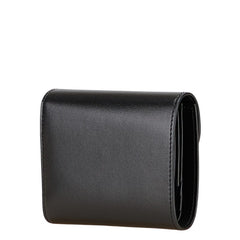 セリーヌ トリオンフロゴ 二つ折り財布 ブラック レザー レディース CELINE 【中古】