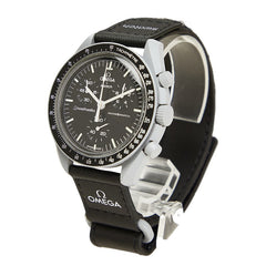 オメガ × スウォッチ スピードマスター ムーンスウォッチ MISSION TO THE MOON 腕時計 S033M100 クオーツ ブラック文字盤 セラミック ナイロン メンズ OMEGA 【中古】