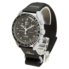 オメガ × スウォッチ スピードマスター ムーンスウォッチ MISSION TO THE MOON 腕時計 S033M100 クオーツ ブラック文字盤 セラミック ナイロン メンズ OMEGA 【中古】