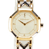 イヴ サンローラン オクタゴン 腕時計 2200 241762 クオーツ ゴールド文字盤 ベースメタル レディース YVES SAINT LAURENT 【中古】