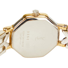 イヴ サンローラン オクタゴン 腕時計 2200 241762 クオーツ ゴールド文字盤 ベースメタル レディース YVES SAINT LAURENT 【中古】
