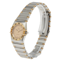 オメガ コンステレーション 腕時計 クオーツ ゴールド文字盤 ステンレススチール メッキ レディース OMEGA 【中古】