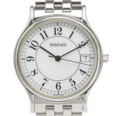 ティファニー クラシック 腕時計 クオーツ ホワイト文字盤 ステンレススチール メンズ TIFFANY&Co. 【中古】