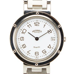 エルメス クリッパー 腕時計 クオーツ ホワイト文字盤 ステンレススチール メンズ HERMES 【中古】