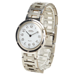 エルメス クリッパー 腕時計 クオーツ ホワイト文字盤 ステンレススチール メンズ HERMES 【中古】