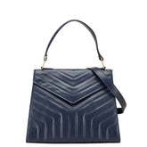 サンローラン ショルダーバッグ ハンドバッグ 2WAY ネイビー レザー レディース SAINT LAURENT 【中古】