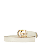 グッチ GGマーモント ベルト サイズ:65 26 409417 ホワイト レザー レディース GUCCI 【中古】
