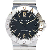 ブルガリ ディアゴノ デイト 腕時計 LCV35S 自動巻き ブラック文字盤 ステンレススチール メンズ BVLGARI 【中古】