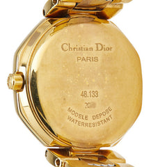 ディオール スウィング オクタゴン 腕時計 48.133 クオーツ グレー文字盤 ステンレススチール メッキ レディース Dior 【中古】