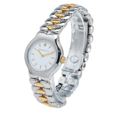 ティファニー ティソロ 腕時計 L0112 クオーツ ホワイト文字盤 ステンレススチール K18YG イエローゴールド レディース TIFFANY&Co. 【中古】