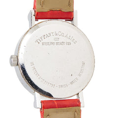 ティファニー アトラス 腕時計 クオーツ シルバー文字盤 ステンレススチール レザー レディース TIFFANY&Co. 【中古】