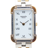 エルメス クロアジュール 腕時計 CR1.220 クオーツ ホワイト文字盤 ステンレススチール メッキ レディース HERMES 【中古】