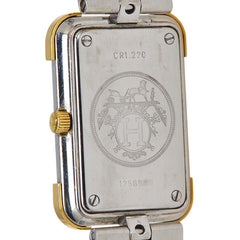 エルメス クロアジュール 腕時計 CR1.220 クオーツ ホワイト文字盤 ステンレススチール メッキ レディース HERMES 【中古】