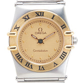 オメガ コンステレーション 腕時計 クオーツ ゴールド文字盤 ステンレススチール イエローゴールド レディース OMEGA 【中古】