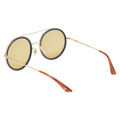 グッチ インターロッキングG バンブルビー ラウンド ビー 蜂 サングラス GG0061S ゴールド レッド ブルー プラスチック レディース GUCCI 【中古】