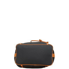 サンローラン YSLロゴ 巾着 ショルダーバッグ ブラック ブラウン レザー レディース SAINT LAURENT 【中古】