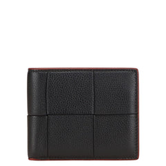 ボッテガヴェネタ マキシイントレチャート 二つ折り財布 ブラック レッド レザー レディース BOTTEGAVENETA 【中古】
