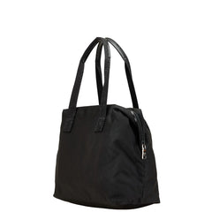 プラダ 三角ロゴプレート ハンドバッグ トートバッグ VR4377 ブラック ナイロン レザー レディース PRADA 【中古】