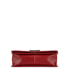 シャネル ココマーク ボーイシャネル25 斜め掛け チェーン ショルダーバッグ レッド キャビアスキン レディース CHANEL 【中古】