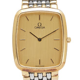 オメガ デビル Deville スクエア 腕時計 クオーツ ゴールド文字盤 ステンレススチール メッキ メンズ OMEGA 【中古】